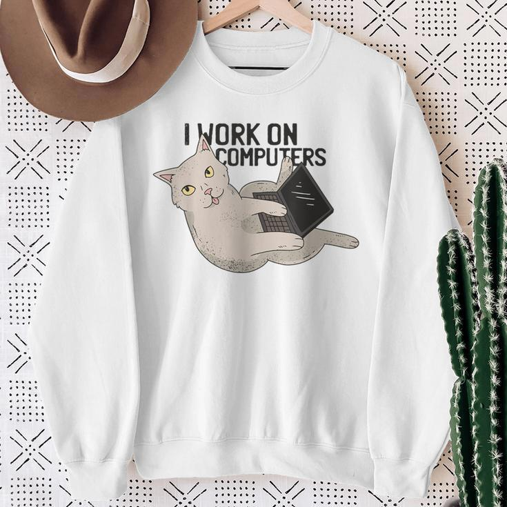 Cat Cat Kitten Programmer Computer Science Sweatshirt Geschenke für alte Frauen