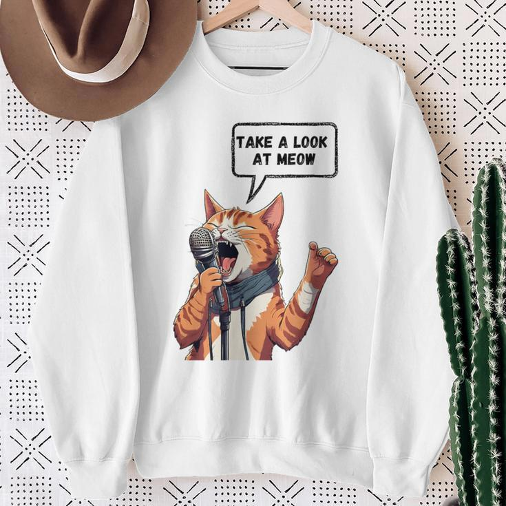 Cat Singing Sweatshirt Gifts for Old Women