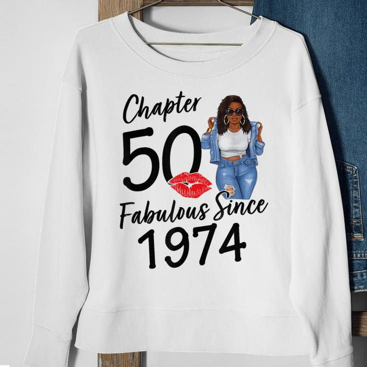 Chapter 50 Fabulous Since 1974 50Th Birthday Black Girl Sweatshirt Gifts for Old Women