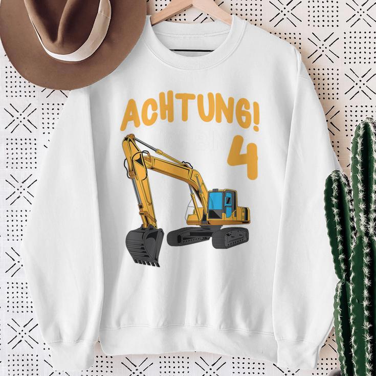 Children's Digger Birthday 'Ich Bin 4 Jahre Bausite' Sweatshirt Geschenke für alte Frauen