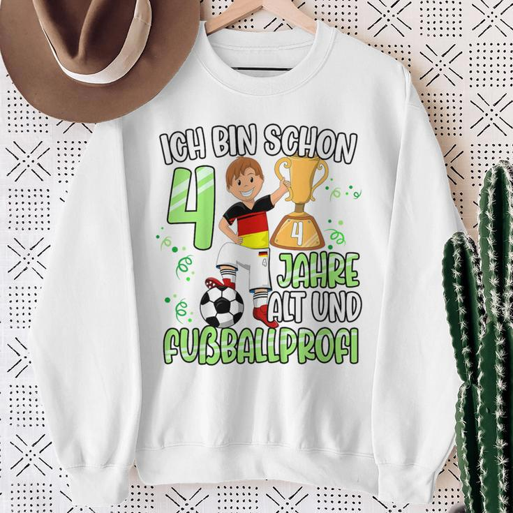 Children's Football Boy 4Th Birthday Ich Bin Schon 4 Jahre 80 Sweatshirt Geschenke für alte Frauen