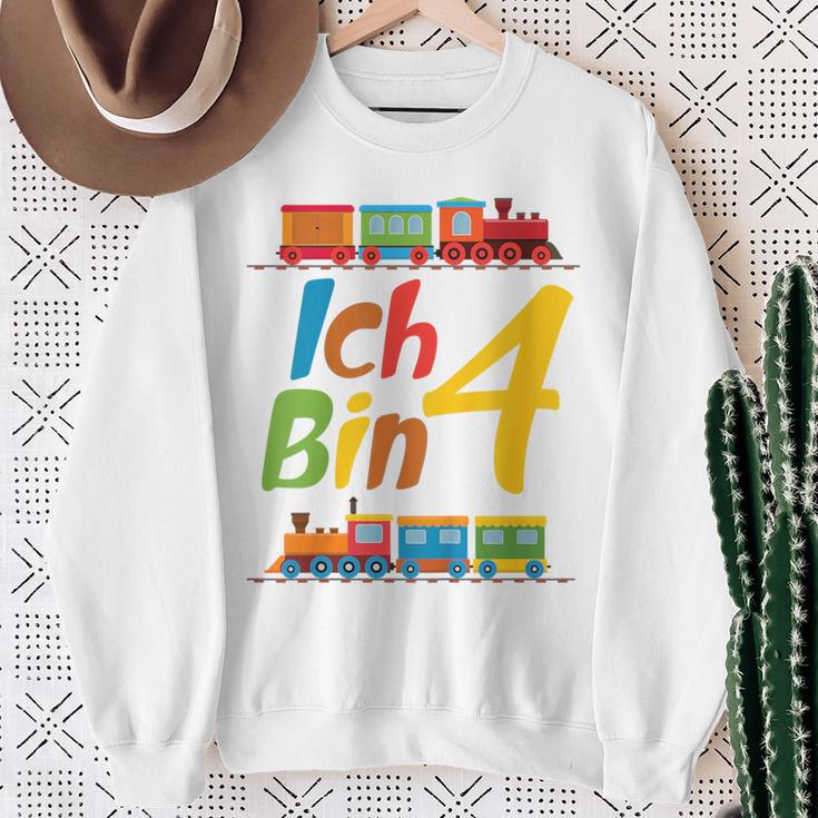 Children's Junge Geburtstag 4 Jahre Zug Railway Four Birthday Sweatshirt Geschenke für alte Frauen