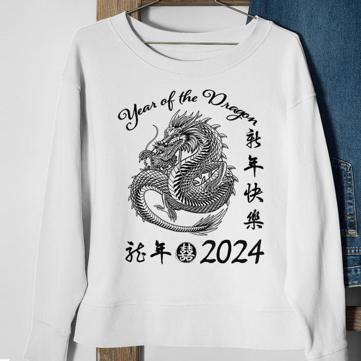 Chinese Calendar Dragon Year Happy New Year 2024 Graphic Sweatshirt Gifts for Old Women