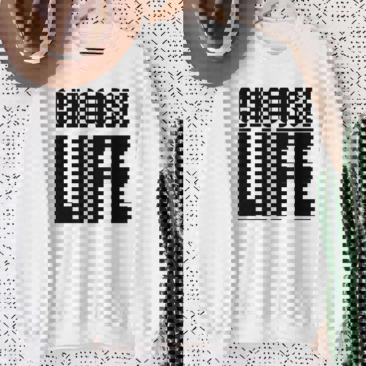 Choose Life Grandes Lettres Noires En Gras Style Rétro Années 80 Sweater e Cadeaux pour les femmes âgées
