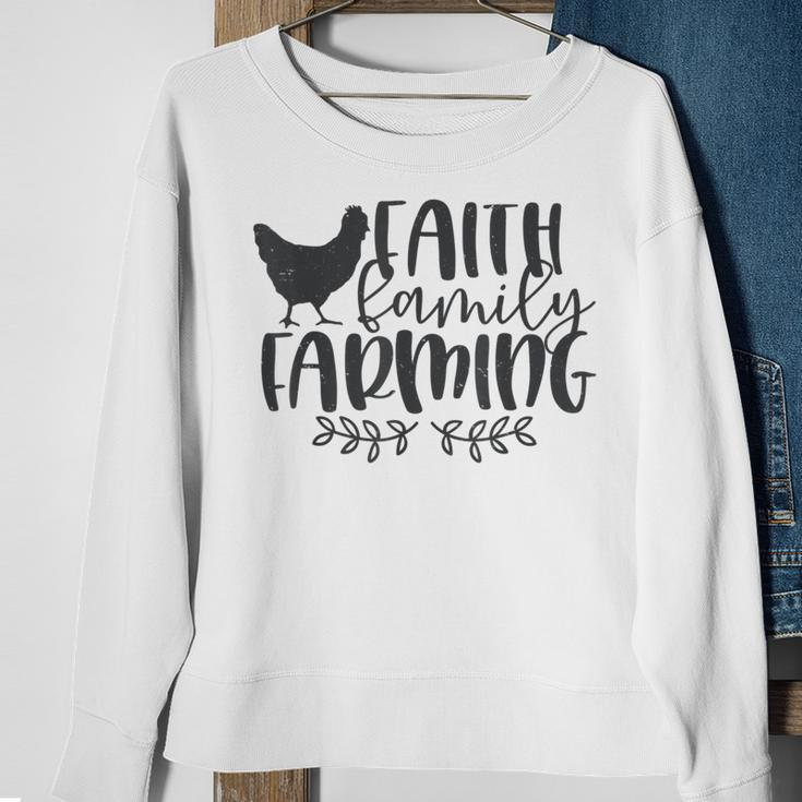 Christian Faith Family Farming Farm Chicken Sweatshirt Gifts for Old Women