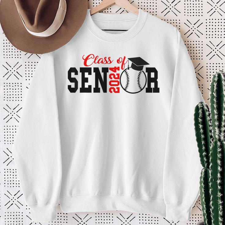 Class Of 2024 Graduation Senior Baseball Player Sweatshirt Gifts for Old Women