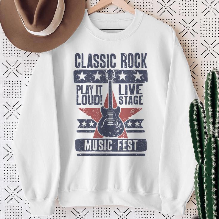 Classic Rock Music Fest Play It Loud Sweatshirt Gifts for Old Women