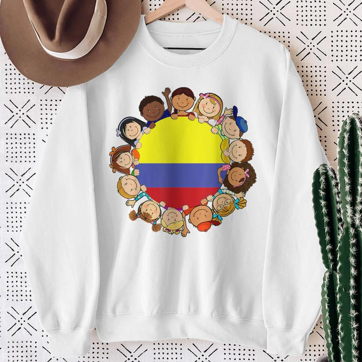 Colombian Flag Hispanic Heritage Month Colombia Kid Boy Girl Sweatshirt Gifts for Old Women