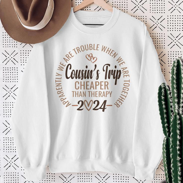 Cousin's Trip 2024 Cheaper Than A Therapy Cousins Cruise Sweatshirt Gifts for Old Women