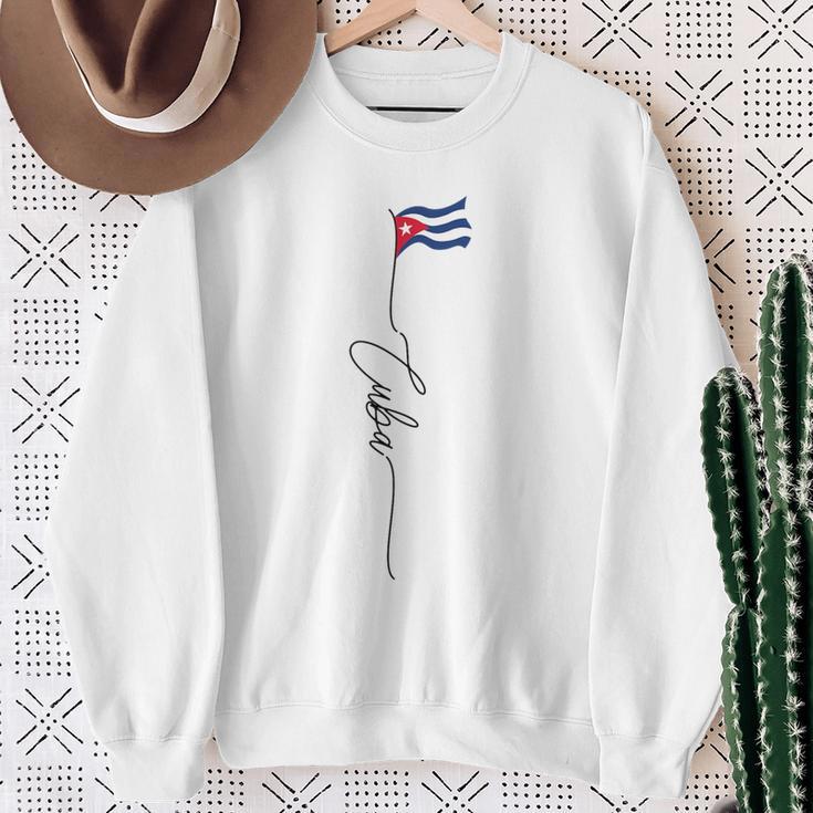 Cuba Flag Bandera De Cuba Cuban Patriotic Flag Sweatshirt Geschenke für alte Frauen