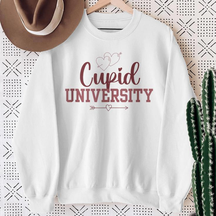 Cupid University Valentine's Day Hearts And Love Wedding Sweatshirt Gifts for Old Women