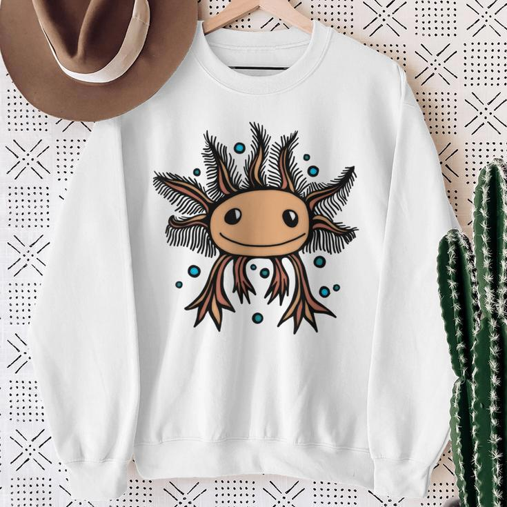 Cute Baby Axolotl Kawaii Style Mexican Walking Fish Animal Sweatshirt Gifts for Old Women