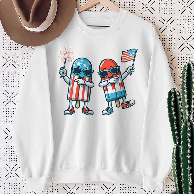 Cute Popsicle American Flag 4Th Of July Patriotic Summer Boy Sweatshirt Gifts for Old Women