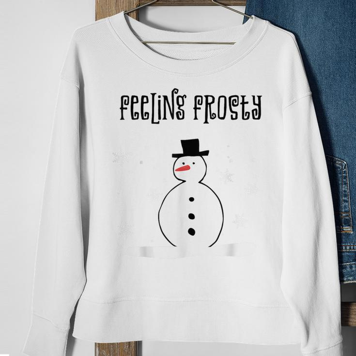 Cute Snowman Feeling Frosty Snow Winter Cozy Pajamas Sweatshirt Gifts for Old Women