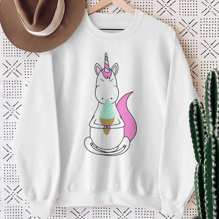 Cute Summer Unicorn Magic Ice Cream Mint & Pink S500036 Sweatshirt Gifts for Old Women