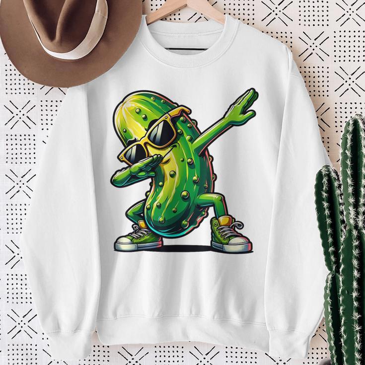 Dabbing Pickle Dancing Cucumber Pickle Lover Dab Sweatshirt Gifts for Old Women