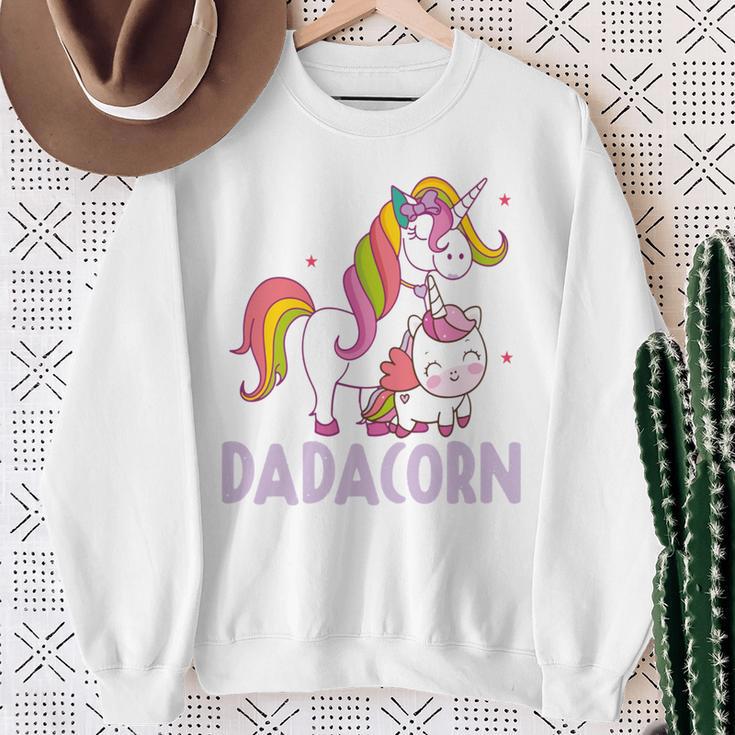 Dadacorn Einhorn Papa Und Baby Weihnachten Papa Sweatshirt Geschenke für alte Frauen