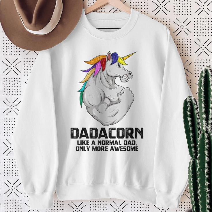 Dadacorn Muscle Dad Unicorn Fathers Day Sweatshirt Gifts for Old Women