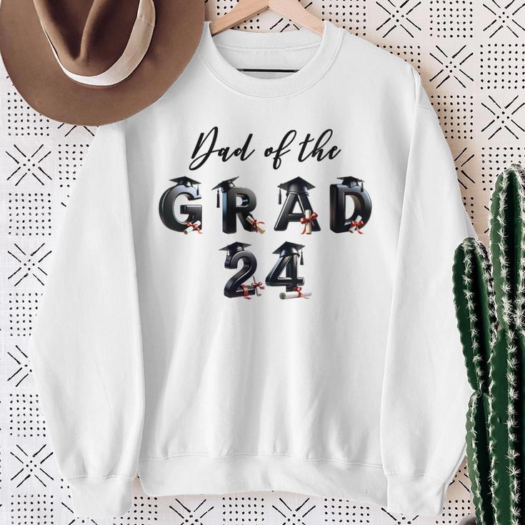 Damen Papa Der Graduate Classon 2024 Mit-Ausschnitt Sweatshirt Geschenke für alte Frauen