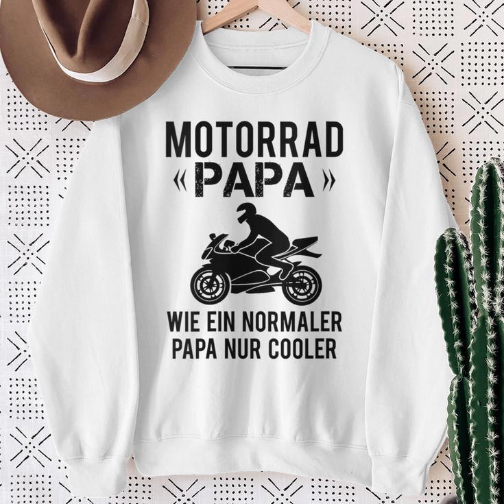 Damen Sportbike Motorradfahrer Spruch Herren Motorrad Papaater Mit-Ausschnitt Sweatshirt Geschenke für alte Frauen