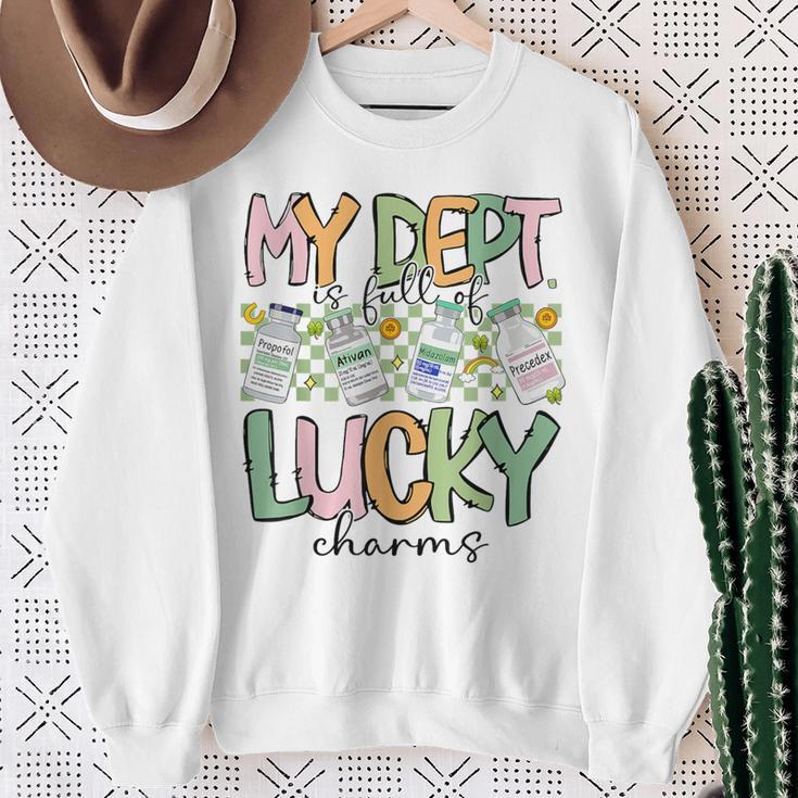 My Dept Is Full Of Lucky Charm Pharmacist St Patrick's Day Sweatshirt Gifts for Old Women