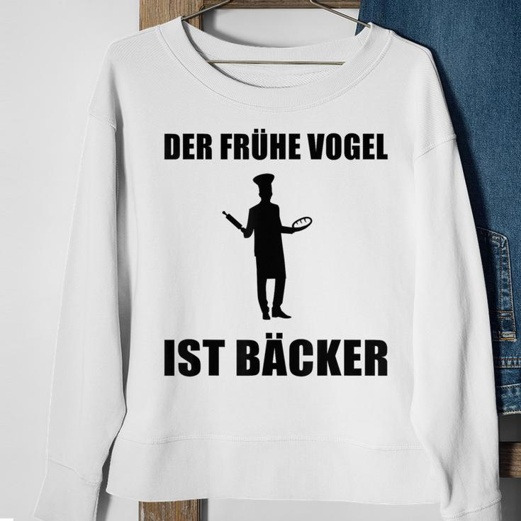 'Der Frühe Vogel Ist Bäcker' German Language Sweatshirt Geschenke für alte Frauen