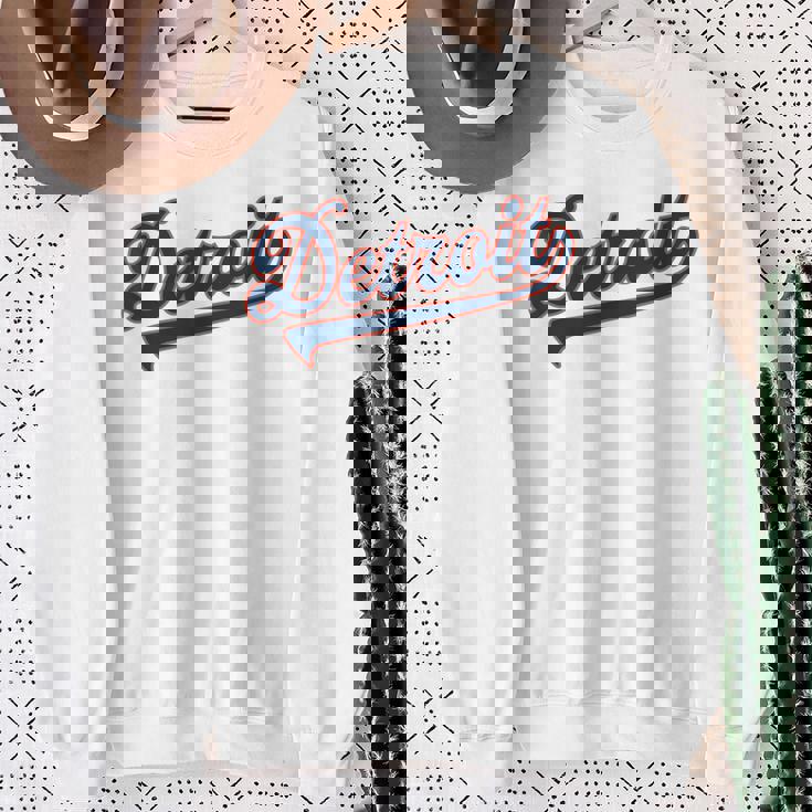 Detroit City Baseball Vintage Varsity Arched Text Detroit Sweatshirt Gifts for Old Women Detroit City Baseball Vintage Varsity Arched Text Detroit Sweatshirt Gifts for Old Women