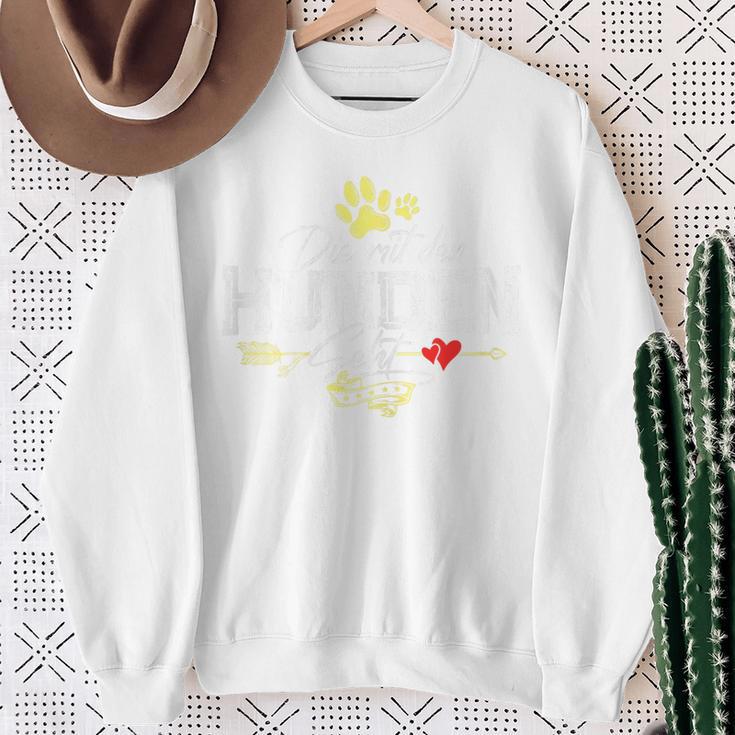 Die Mit Den Hunde Gehgänt Sweatshirt Geschenke für alte Frauen