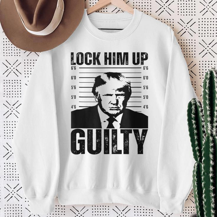 Donald Trump Hot Lock Him Up Trump Shot Sweatshirt Gifts for Old Women