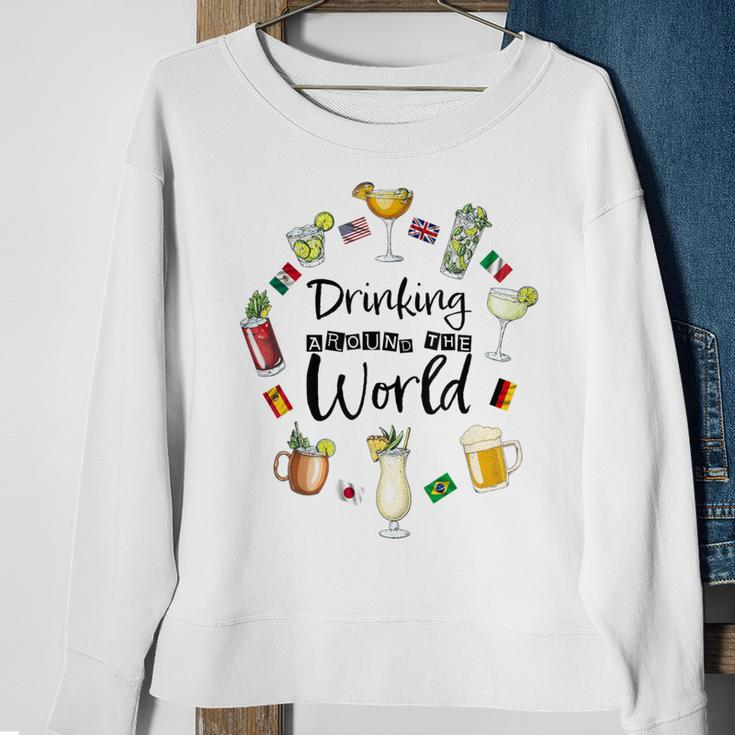 Drinking Around The World Vacation Drinking Showcase Sweatshirt Gifts for Old Women