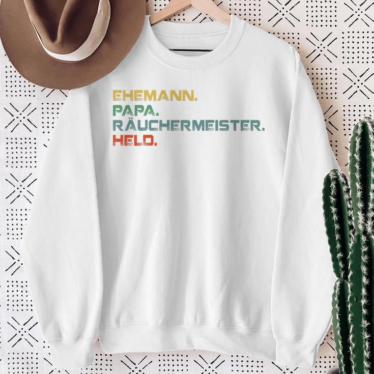 Ehemann Papa Räuchermeister Held Retro Grillmeisterintage Raglan Sweatshirt Geschenke für alte Frauen