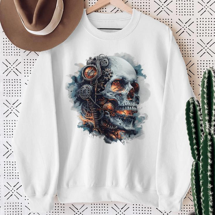 Eindringliche Steampunk-Totenkopf-Geheimnisse Inspiration Grafikdesign Sweatshirt Geschenke für alte Frauen
