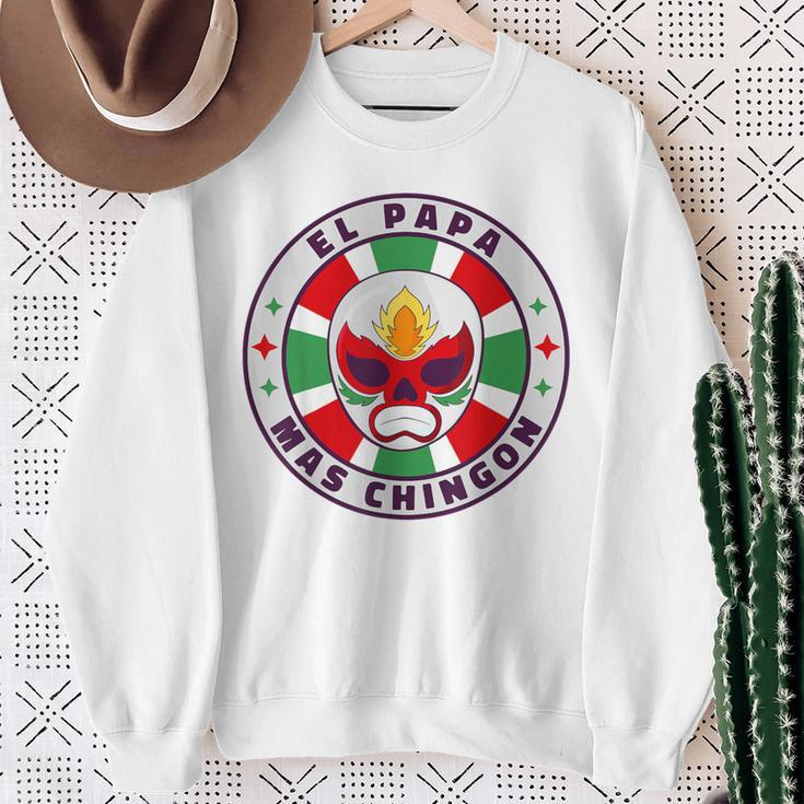 El Papa Mas Chingon Cinco De Mayo Luchador Mexikanischer Wrestler Sweatshirt Geschenke für alte Frauen