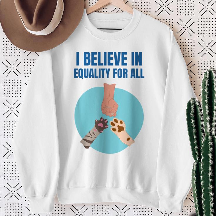 Equality For All Animal Equality Cat Lover Dog Lover Sweatshirt Gifts for Old Women