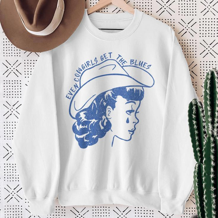 Even Cowgirls Get The Blues Sweatshirt Gifts for Old Women