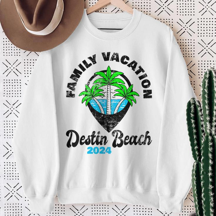 Family Vacay Squad Trip Family Vacation Destin Beach 2024 Sweatshirt Gifts for Old Women