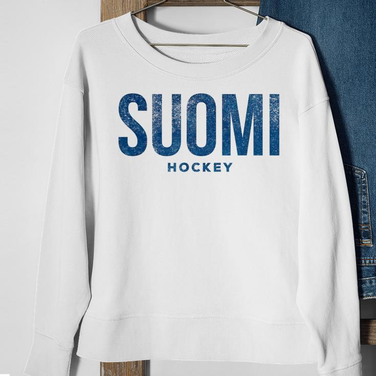 Finland Suomi Hockey Distressed Vintage RetroSweatshirt Gifts for Old Women