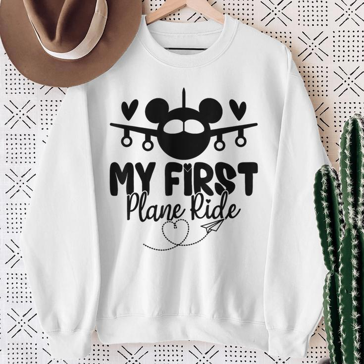 My First Plane Ride My 1St Flight Airplane Lovers Sweatshirt Gifts for Old Women
