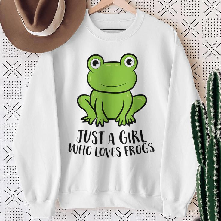 Frosch Mädchen Nur Ein Frosch Mädchen Das Frösche Liebt Sweatshirt Geschenke für alte Frauen