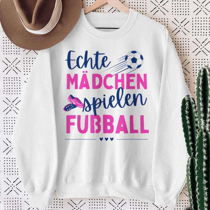 Fußball Echte Mädchen Spielen Fußball Fußballerin Hobby Sweatshirt Geschenke für alte Frauen