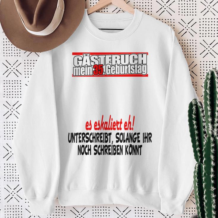 Gästebuch 35 Jahre 35 Geburtstag Mann Frau Party Sweatshirt Geschenke für alte Frauen