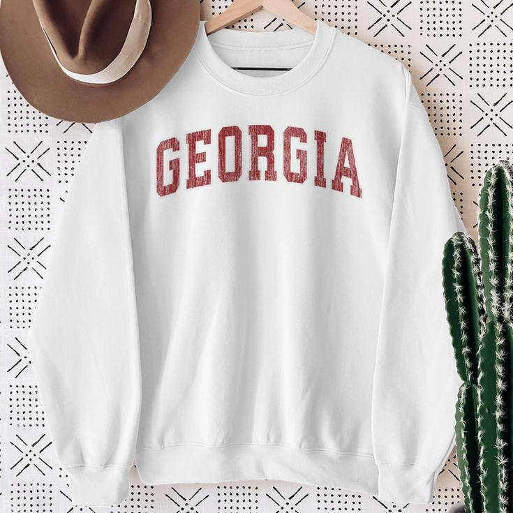 Georgia Ga Vintage Athletic Sports Red Style Sweatshirt Gifts for Old Women