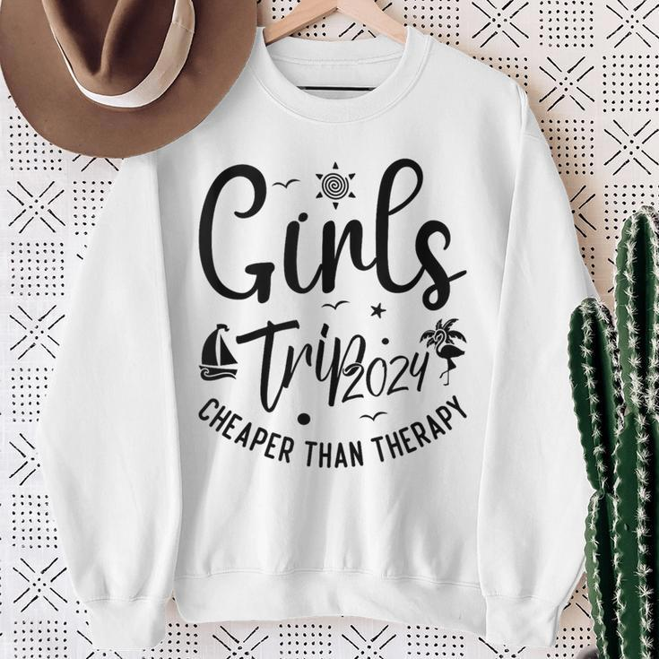 Girls Trip Cheaper Than A Therapy 2024 Girls Trip Matching Sweatshirt Gifts for Old Women