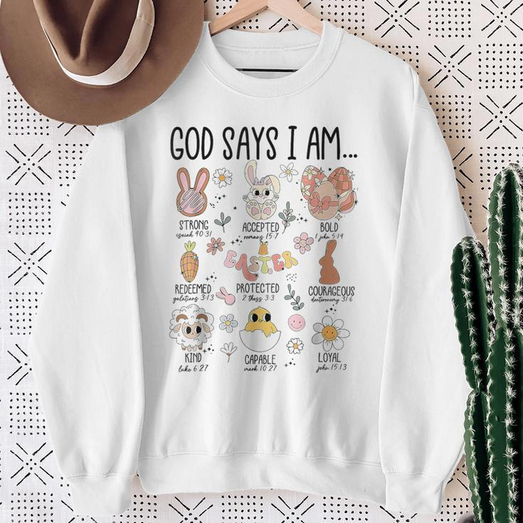 God Says I Am Easter Day Sweatshirt Gifts for Old Women