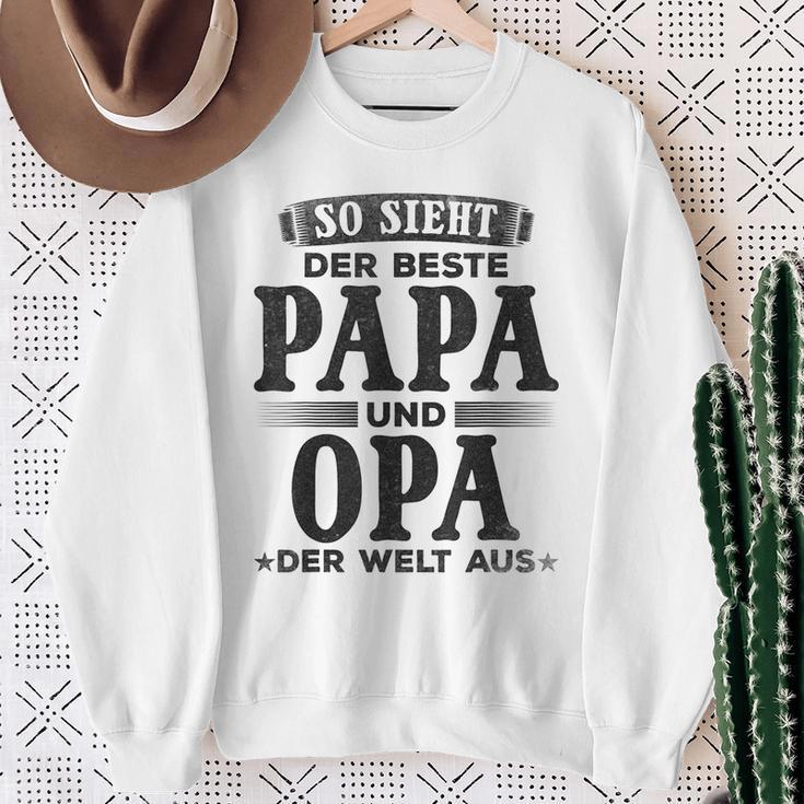 Grandfather Opa So Ssieht Der Beste Papa Und Opa Der Welt Sweatshirt Geschenke für alte Frauen