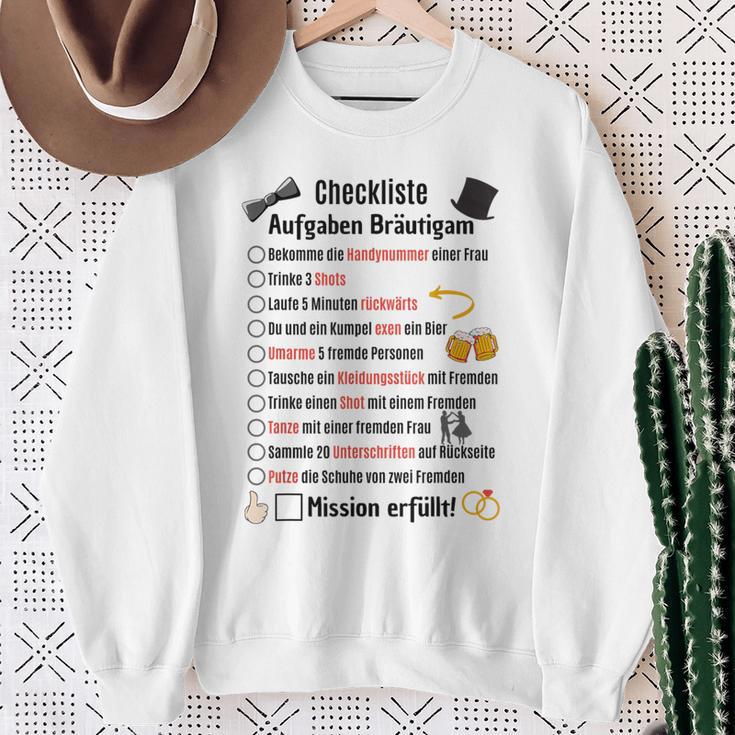 Groom Tasks Stag Jga Checklist Poltern S Sweatshirt Geschenke für alte Frauen