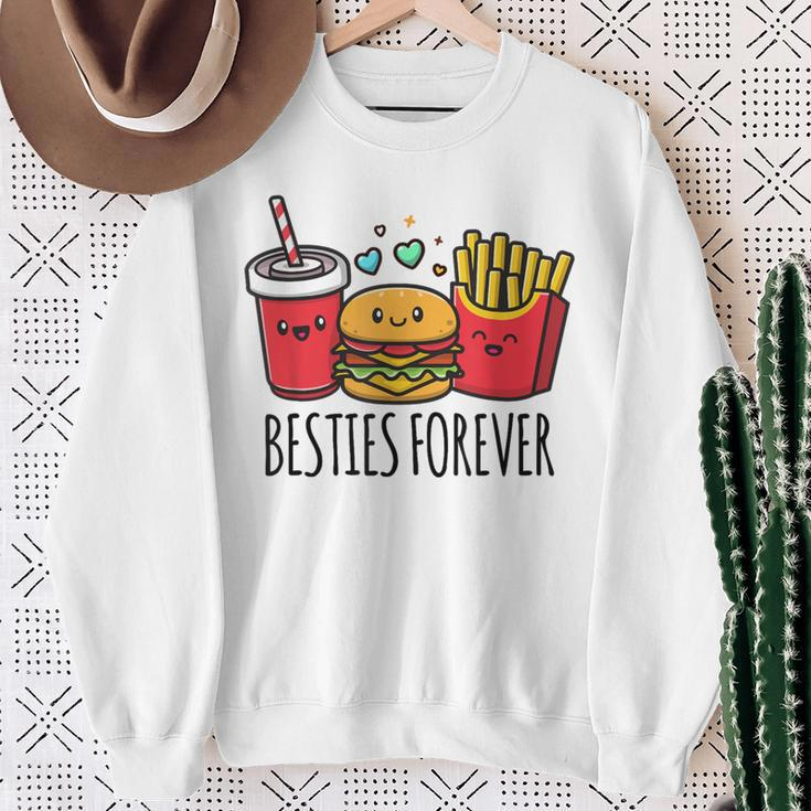 Hamburger French Fries Soda Bff Matching Best Friends Sweatshirt Gifts for Old Women
