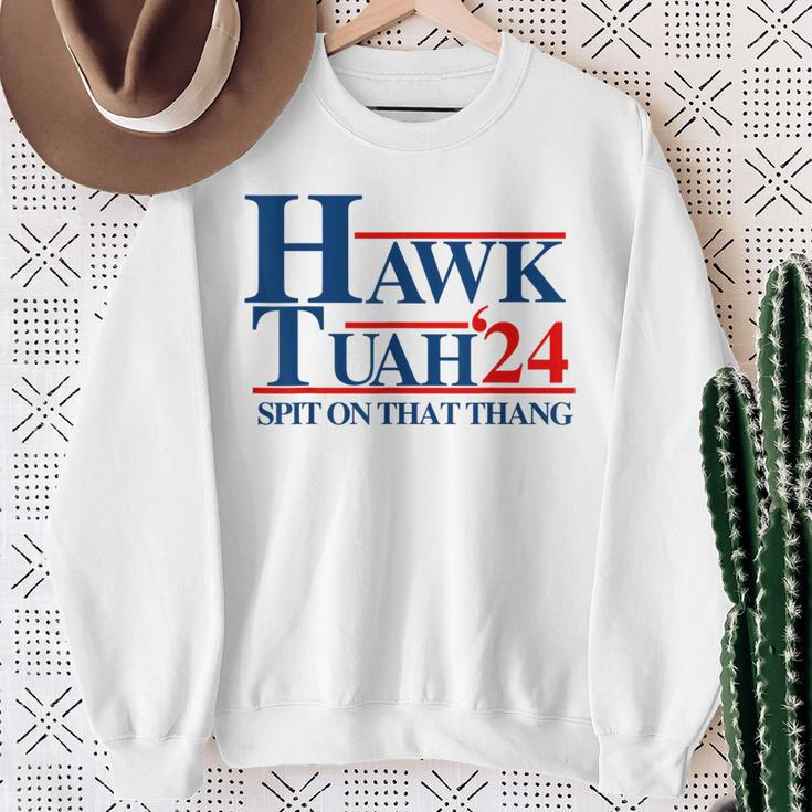 Hawk Tuah Spit On That Thang Sweatshirt Gifts for Old Women