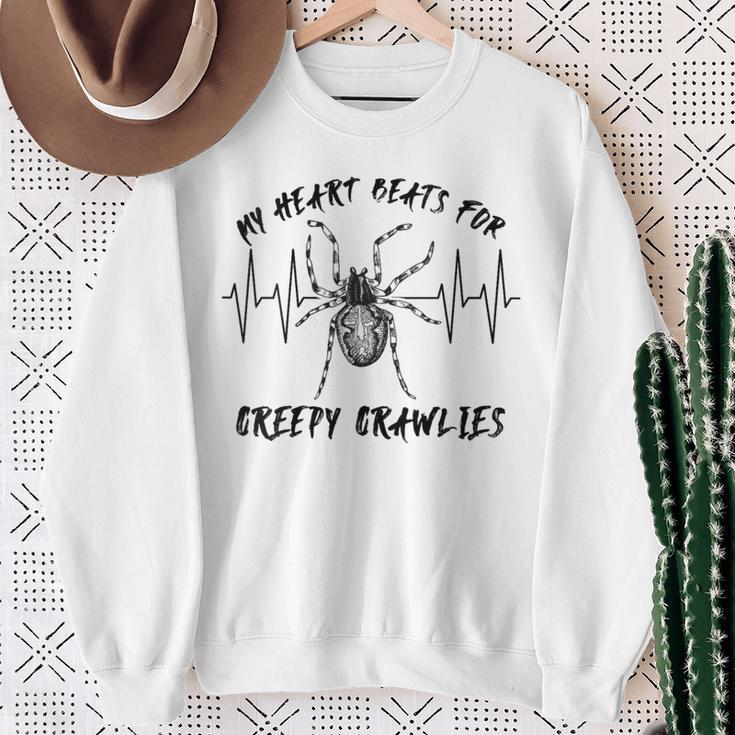 My Heart Beats For Big Creepy Crawlies Big Spider Sweatshirt Gifts for Old Women