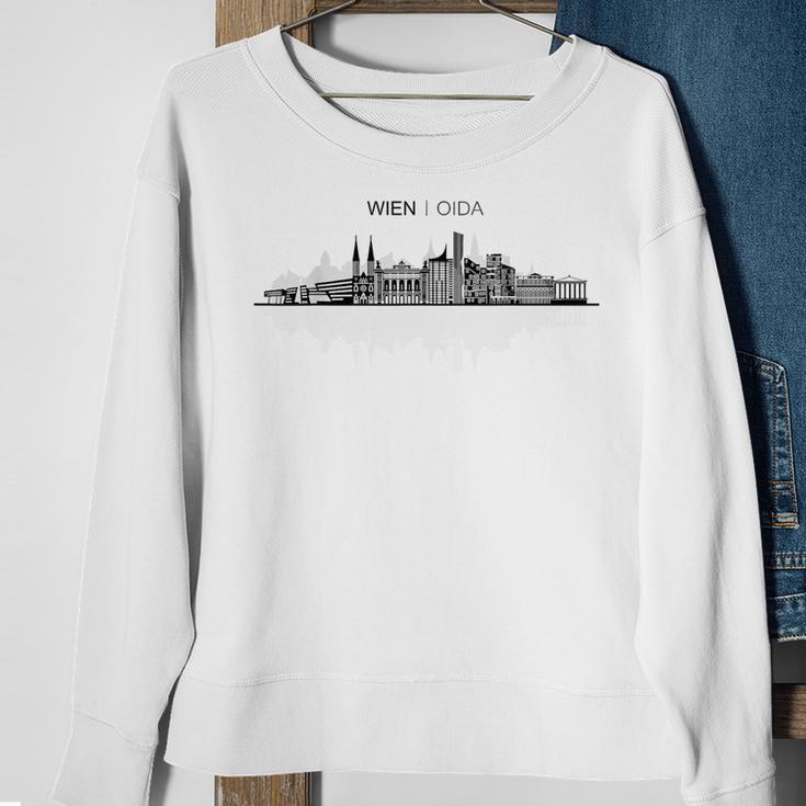 Herren Sweatshirt Wien Skyline, Bedrucktes Sweatshirt für Männer – Weiß Geschenke für alte Frauen